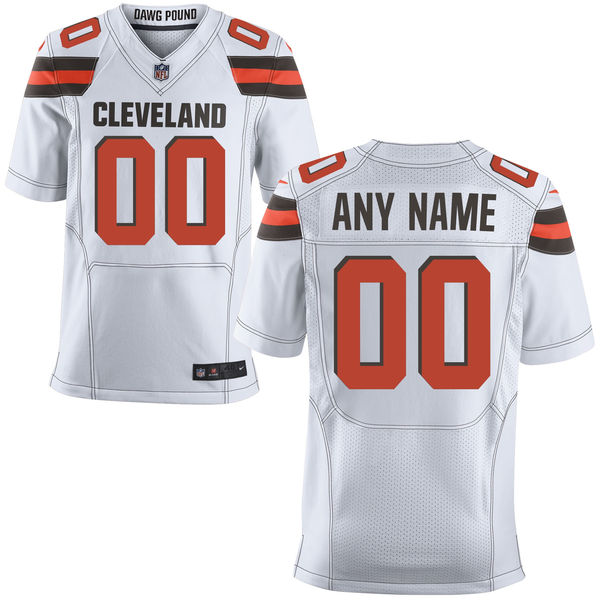 Nike Cleveland Browns Customized White Stitched Elite Men's NFL Jersey